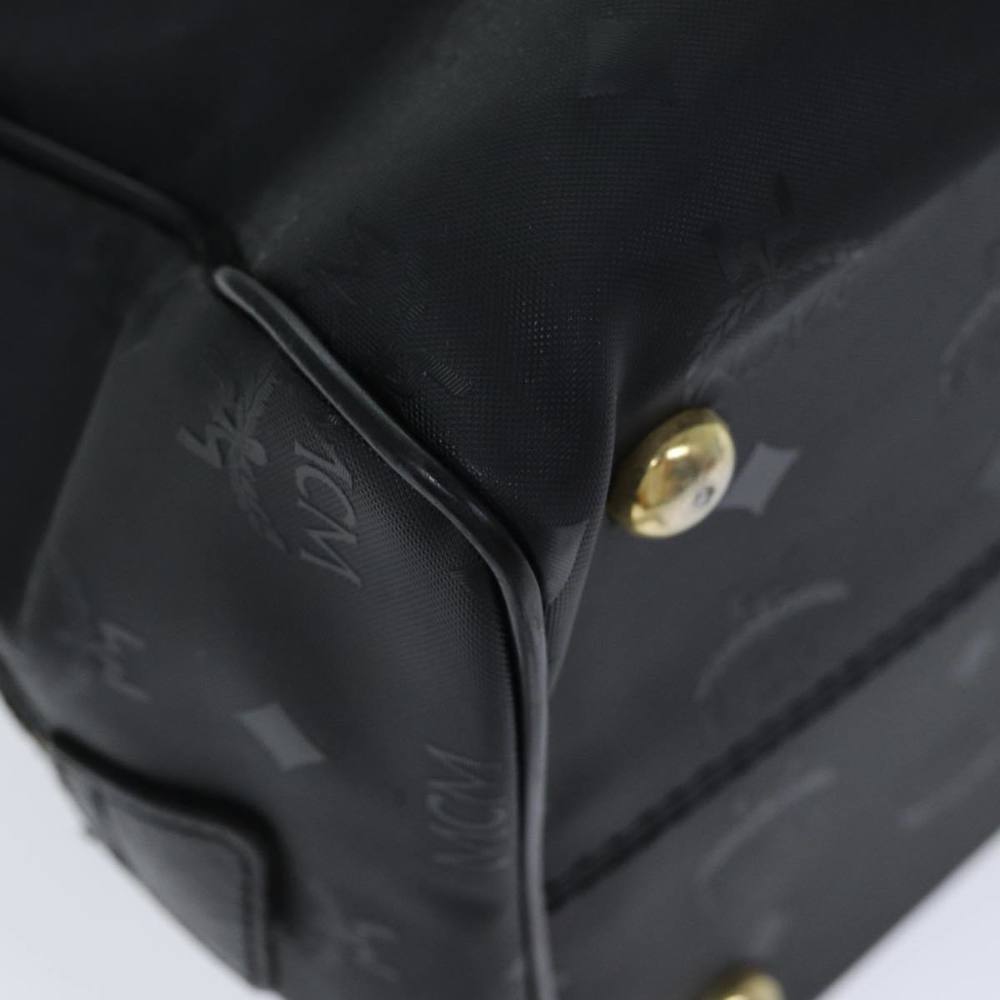 MCM Vicetos Logogram Boston Bag Coated Canvas Black Auth tb1091 - Picture 14 of 16